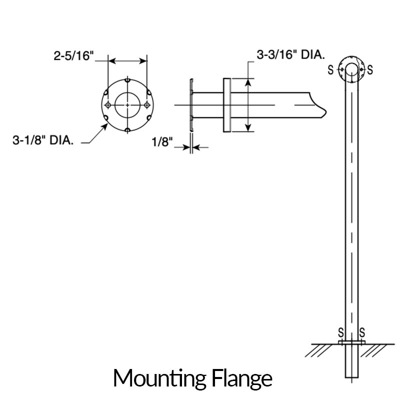 Bobrick Stainless Steel 30"W X 33"H Wall to Floor Grab Bar - 1.5" Dia - Flange Submittal