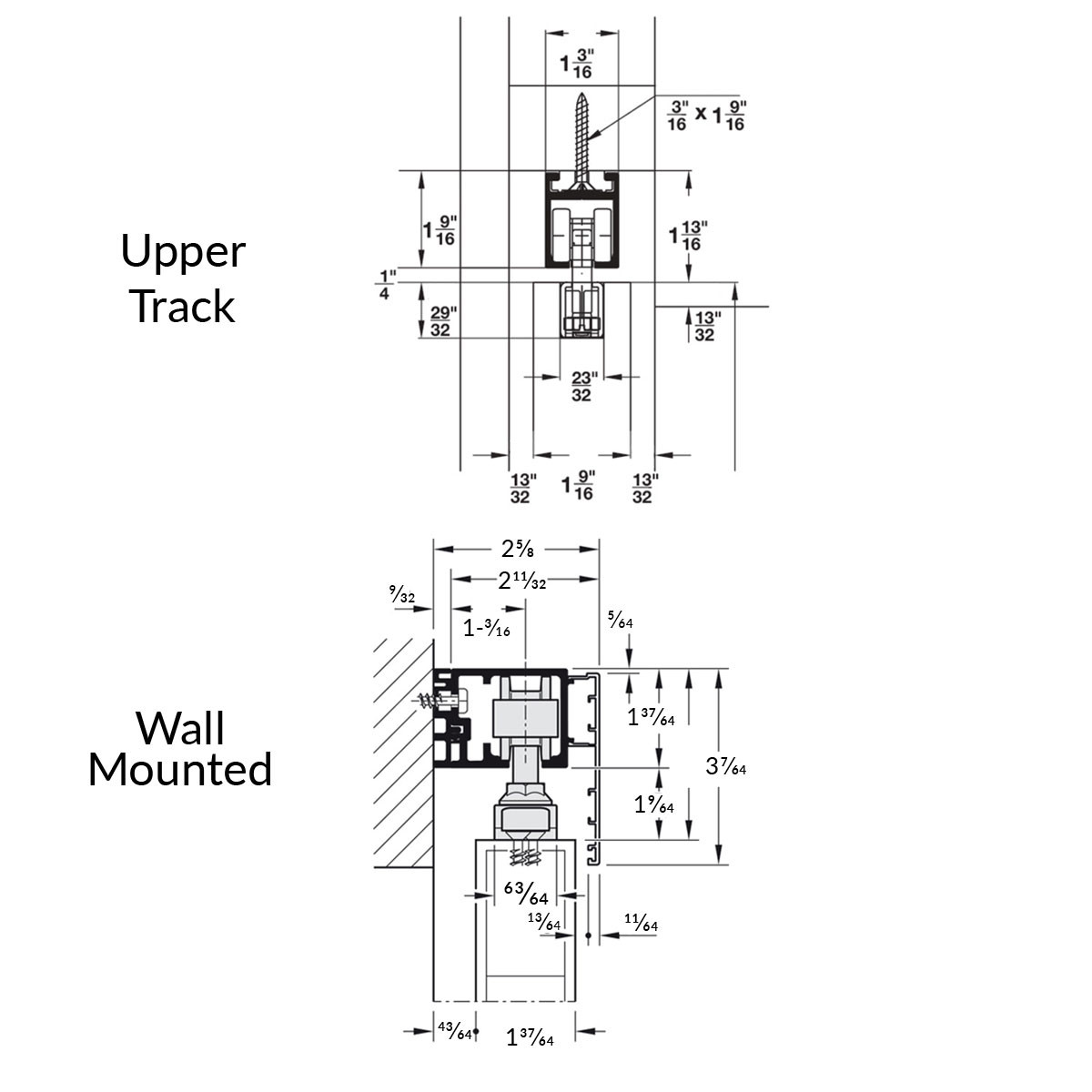Hawa Junior 100/Z Sliding Wood Door Kit (220 lbs Door Max)