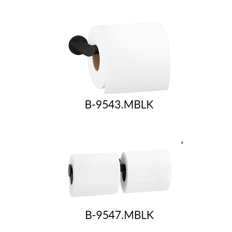 Bobrick Surface Mounted Matte Black Toilet Tissue Dispenser - Fino Collection - Finish