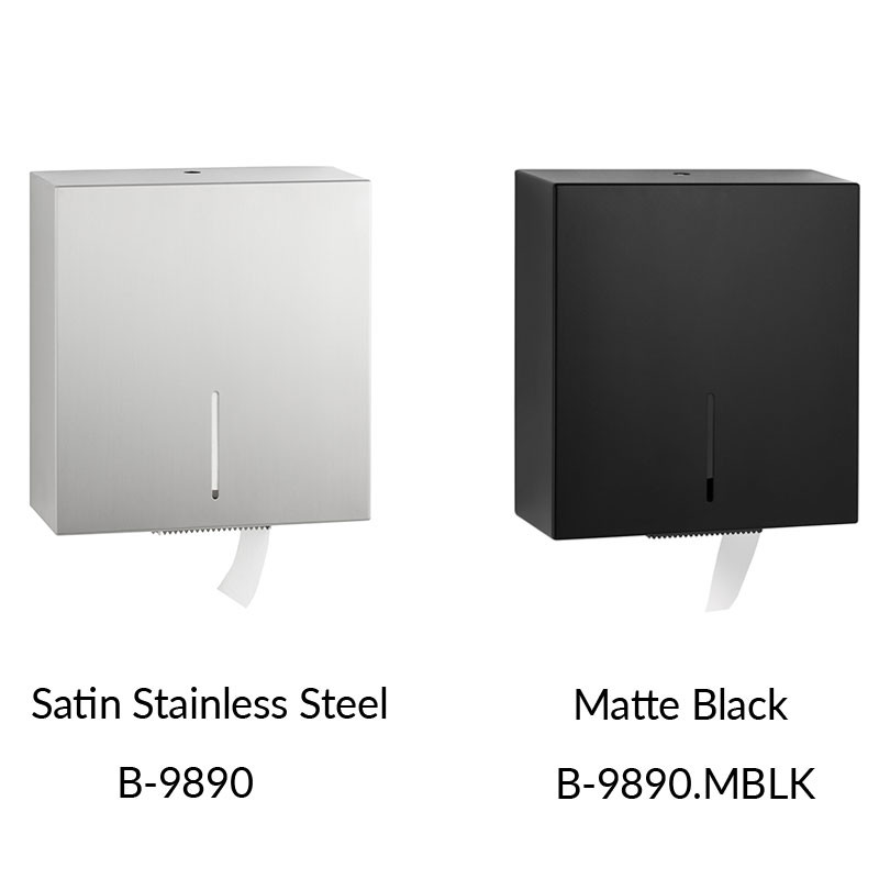 Bobrick Surface Mounted Jumbo Toilet Tissue Roll Holder - Fino Collection - Finish