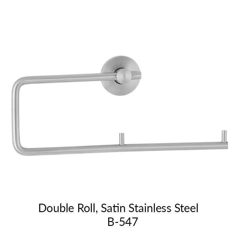 Bobrick Surface Mount Toilet Tissue Holder - Cubicle Collection - Dual Roll 