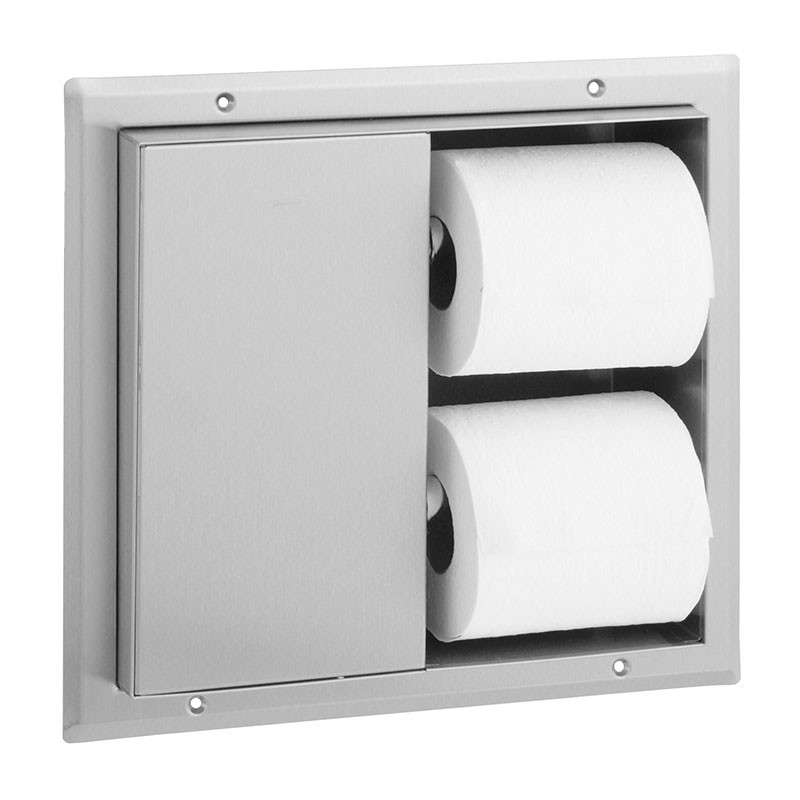 Bobrick Dual Sided Partition Mount Multi-Roll Toilet Tissue Dispenser - Installed 