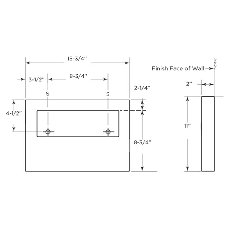Bobrick Surface Mount Toilet Seat Cover Dispenser B-221 - Classic Series - Size