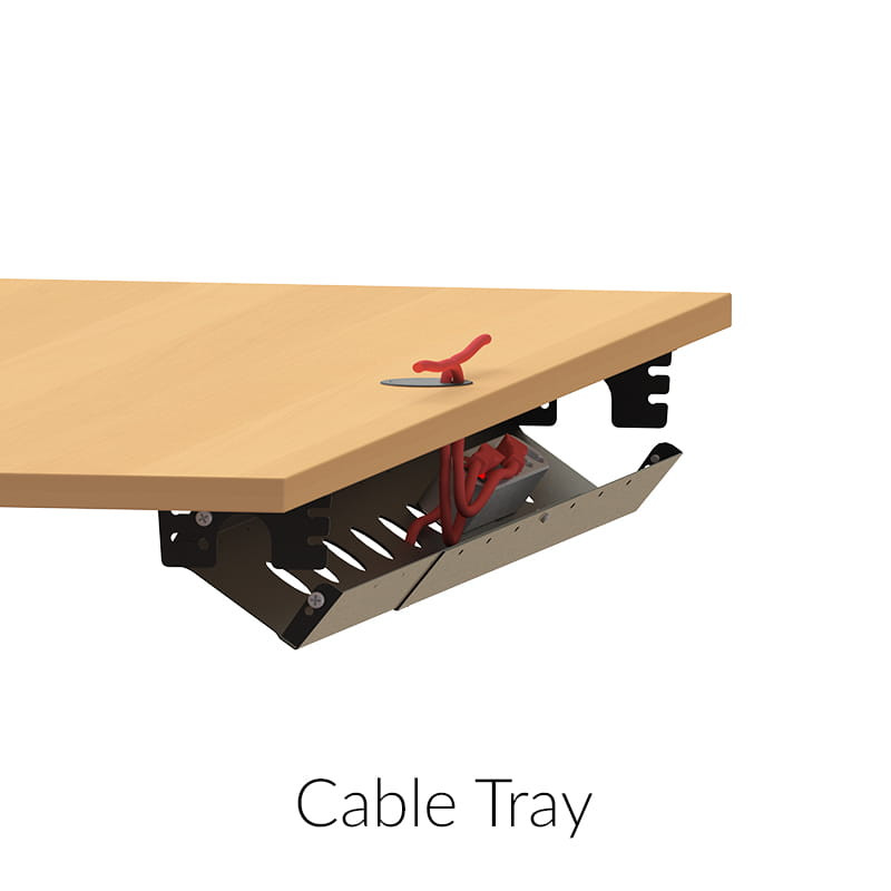  ConSet Height Adjustable Motorized Desk 501-47 (27" - 47" Height) - Cable Tray