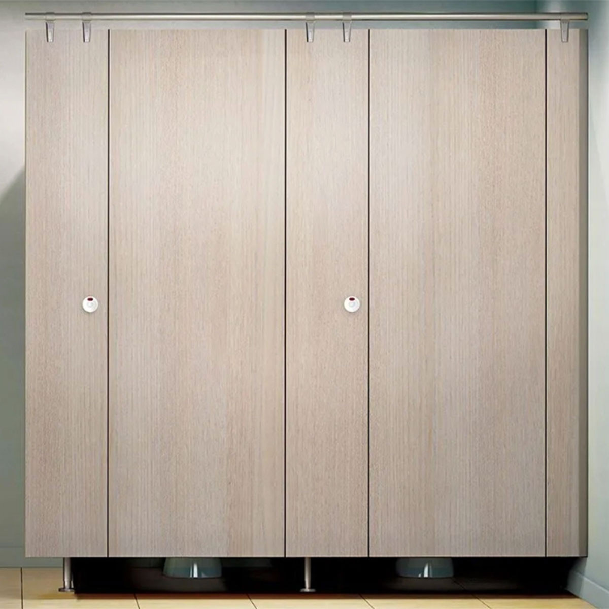 Alpaco Collection Toilet Partitions - 5 Stalls ADA In Corner Right Hand - Elegance