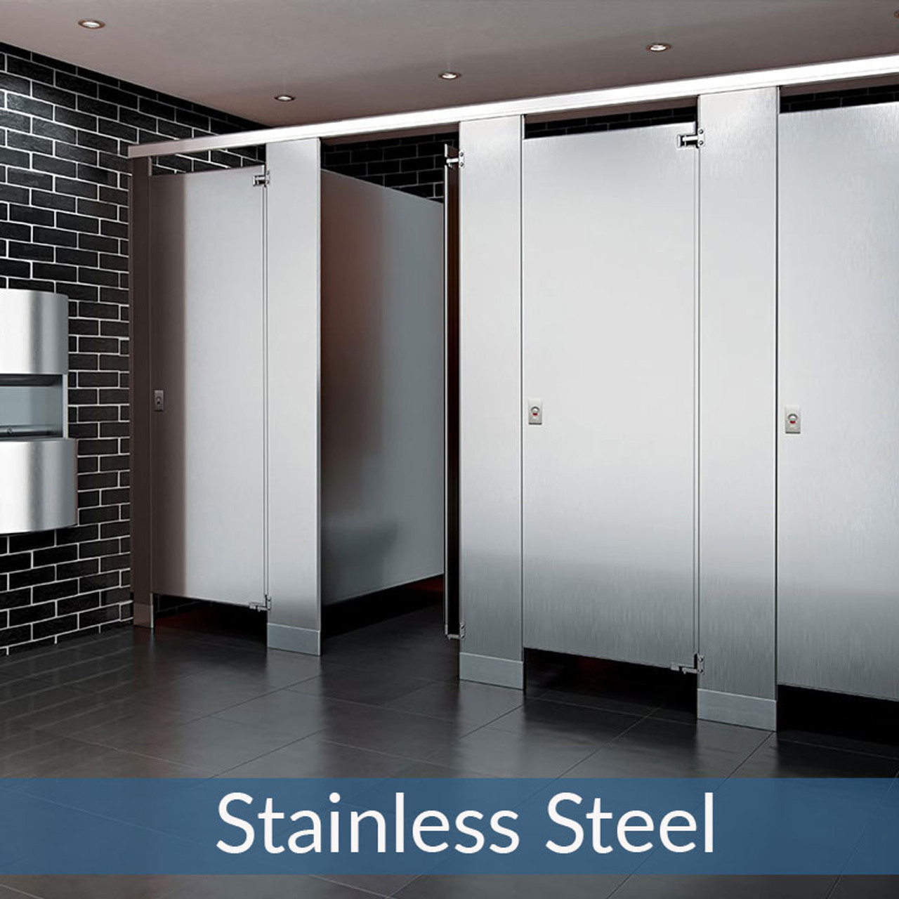  Bathroom Partitions - 1 Stall Alcove Left Hand  Stainless Steel
