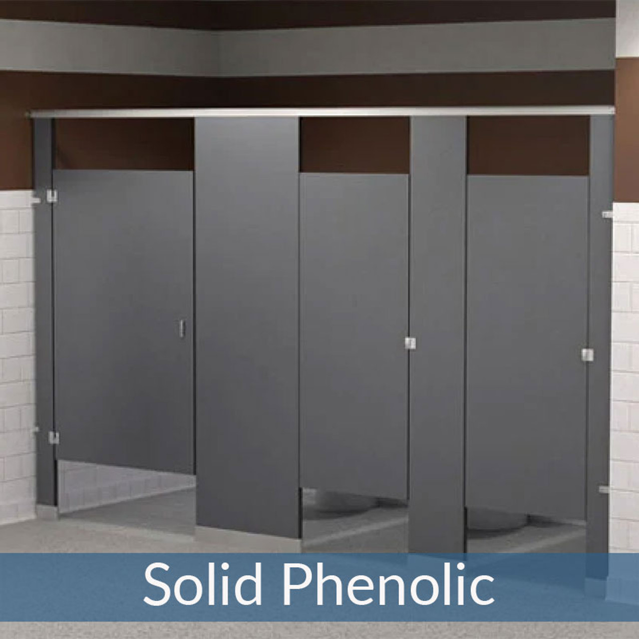 Bathroom Partitions - 1 Stall Alcove Left Hand ADA Solid Phenolic