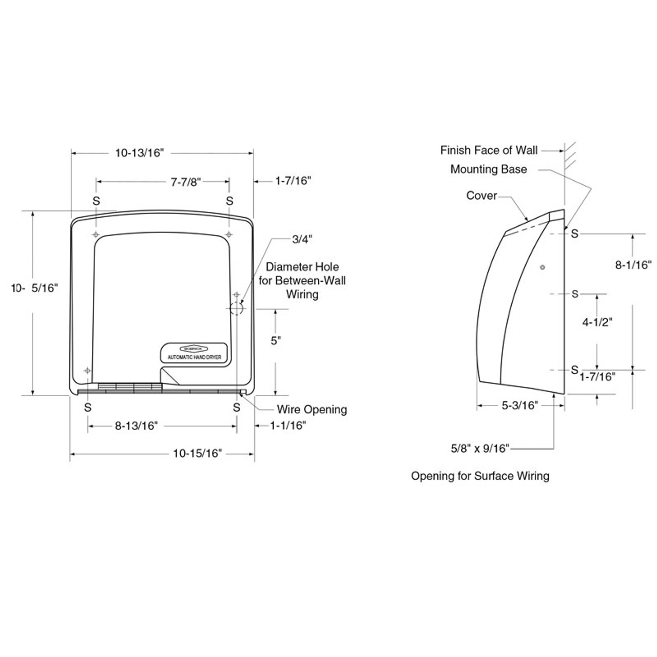 Bobrick CompacDryer Surface Mounted Automatic Hand Dryer B-710