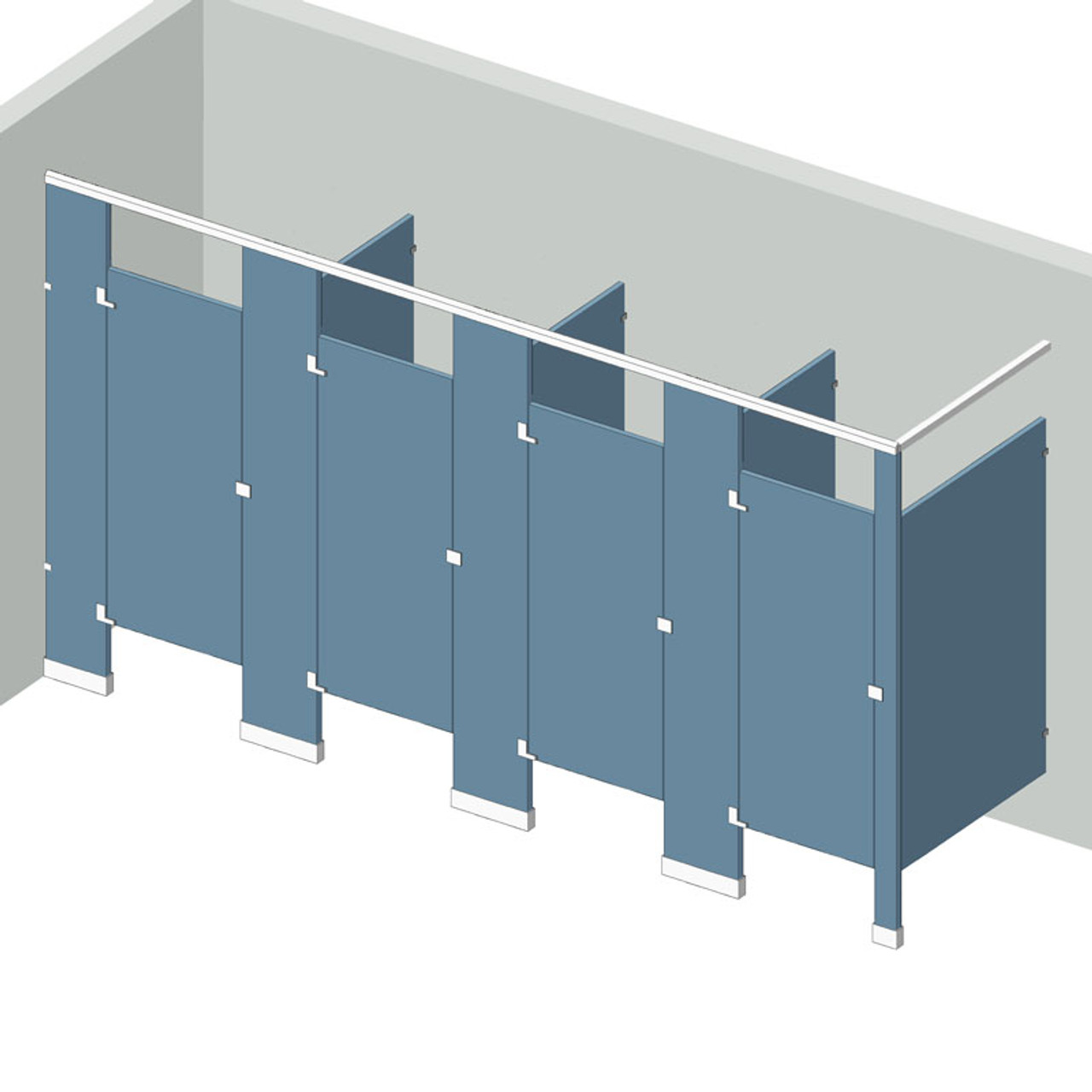 Dressing Compartment - In Corner - Left Hand - 4 Stall Doors