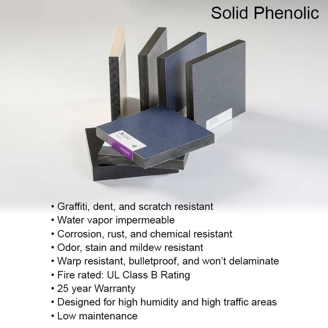 Dressing Compartment - In Corner - Right Hand - 5 Stall Solid Phenolic
