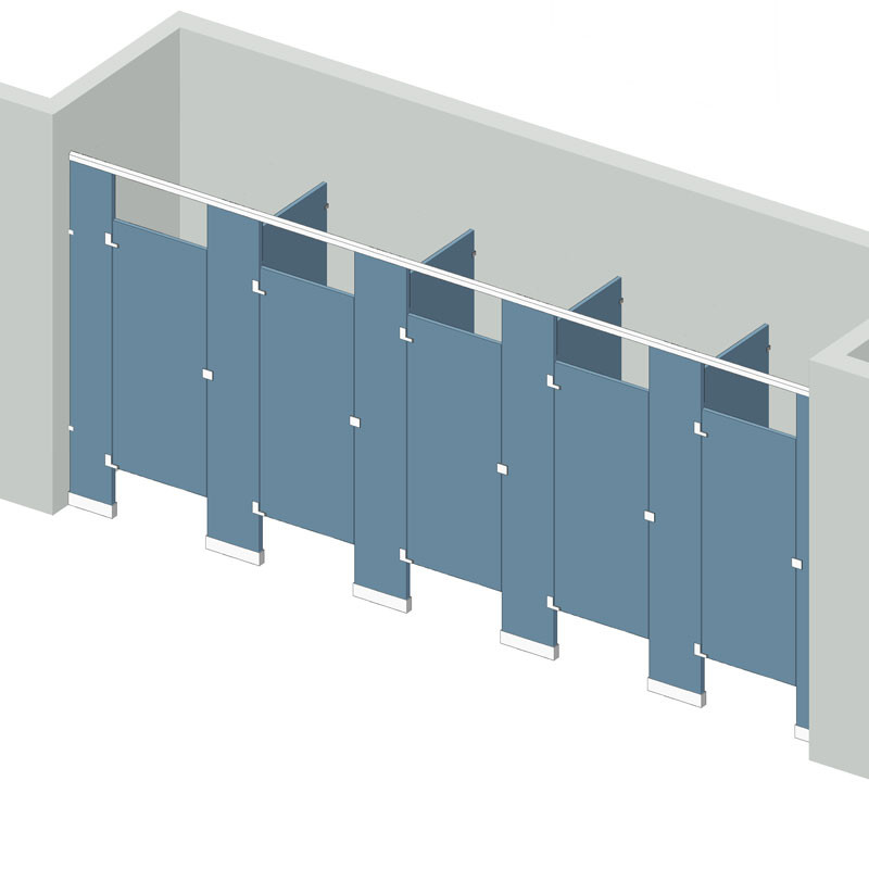 Dressing Compartment - Between Wall - Left Hand - 5 Stall Doors