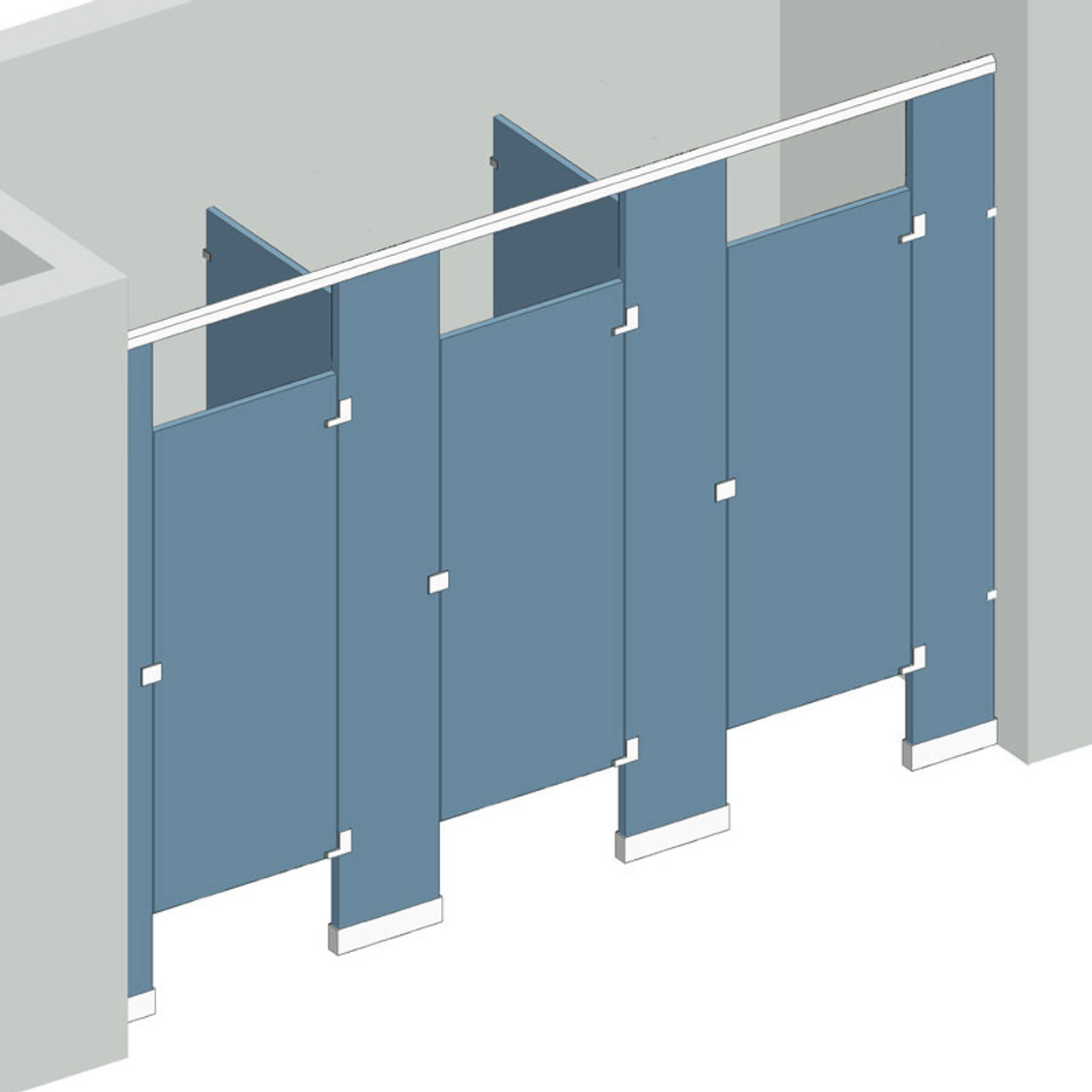 Dressing Compartment - Between Wall - Right Hand - 3 Stall Doors