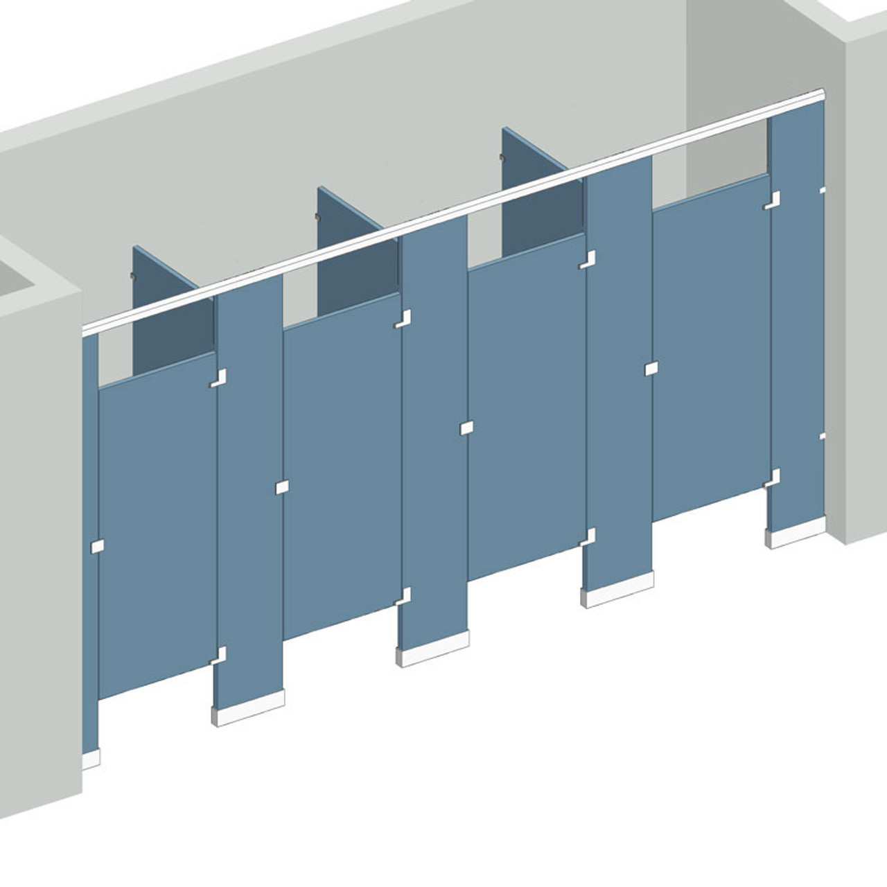Dressing Compartment - Between Wall - Right Hand - 4 Stall Doors