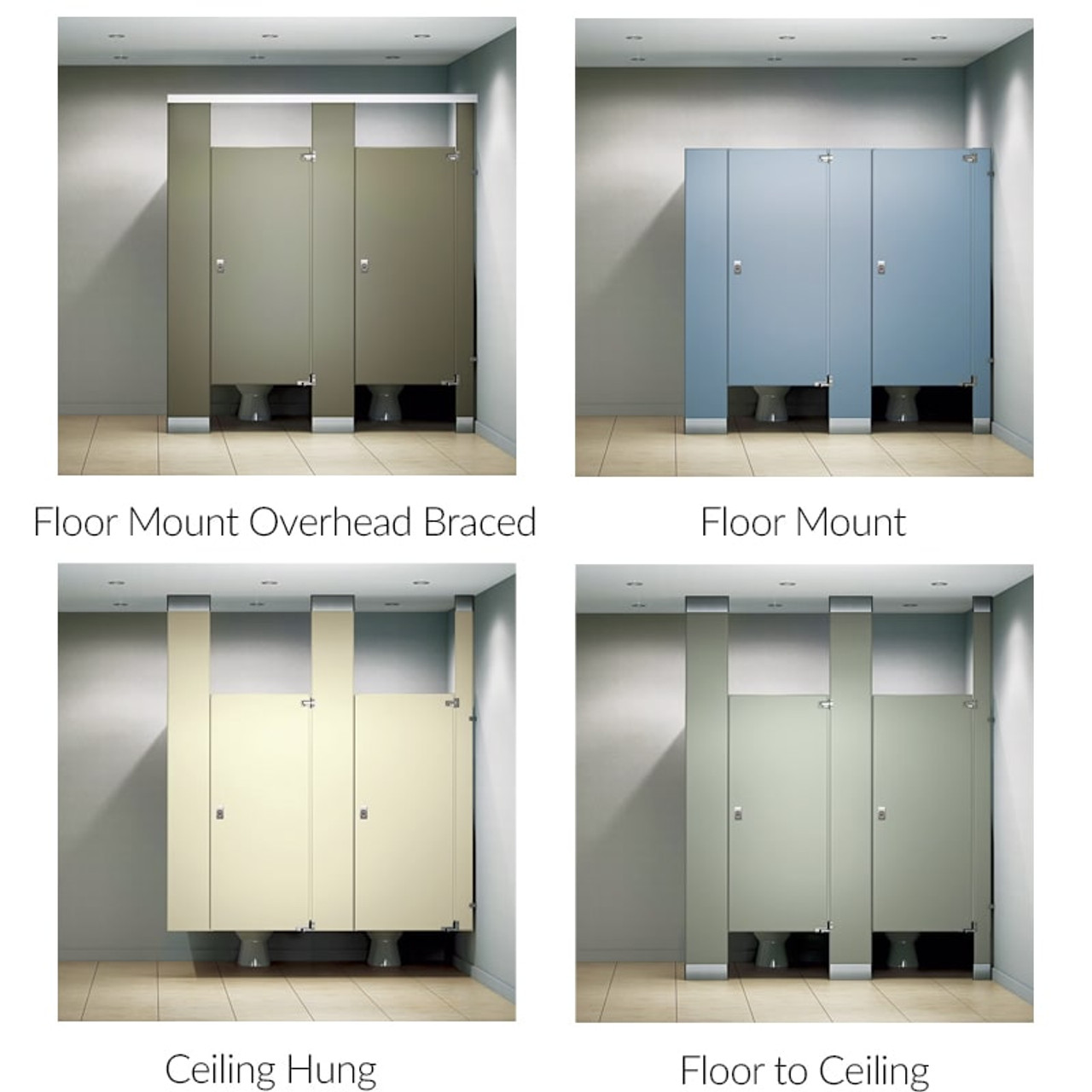Stainless Steel Toilet Compartment Pilaster - Mounting_Style_and_Height