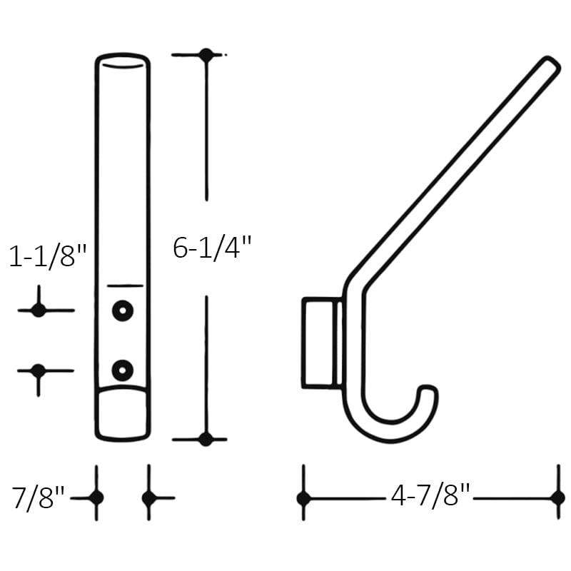 HEWI Nylon Coat and Hat Hook - Wall Mount with Spacer - 477.90.071 - Spec Sheet