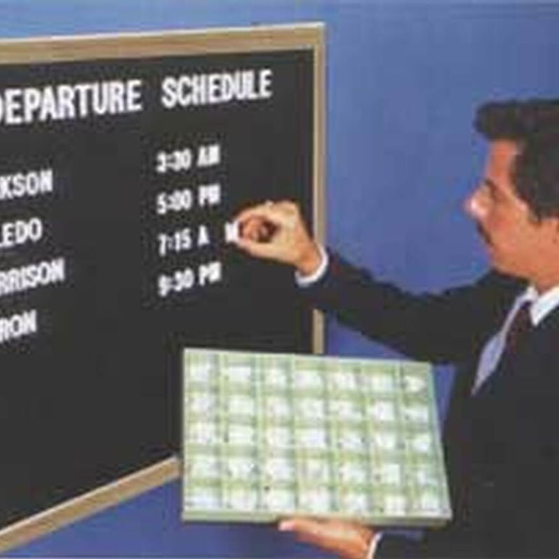 AARCO Changeable Letter Board Message Center with Wood Frame