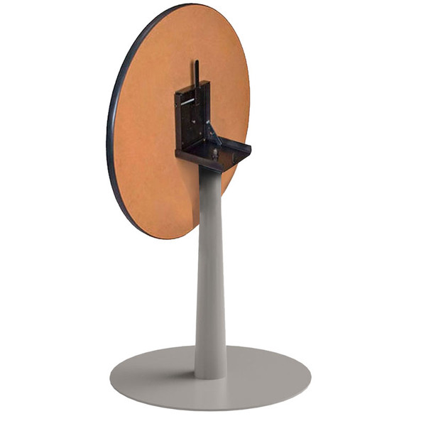 Tapered Column Metal Disc Pedestal Table Base with Flip Top Bracket