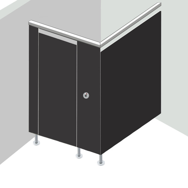 Alpaco Collection Toilet Partitions - 1 Stall In Corner Left Hand