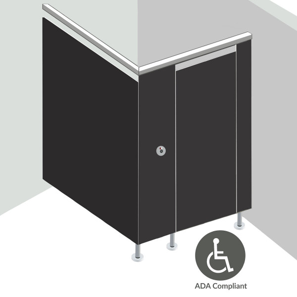 Alpaco Collection Toilet Partitions - 1 Stall ADA In Corner Right Hand