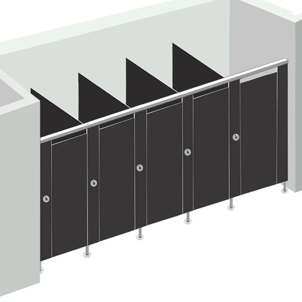 Alpaco Collection Toilet Partitions - 5 Stalls Between Wall Right Hand