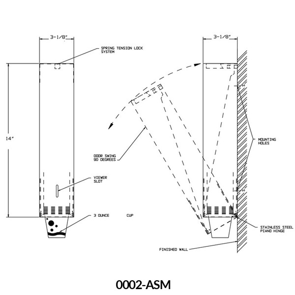 Paper Cup Dispenser (Round) - Surface Mounted - 0002-SM 