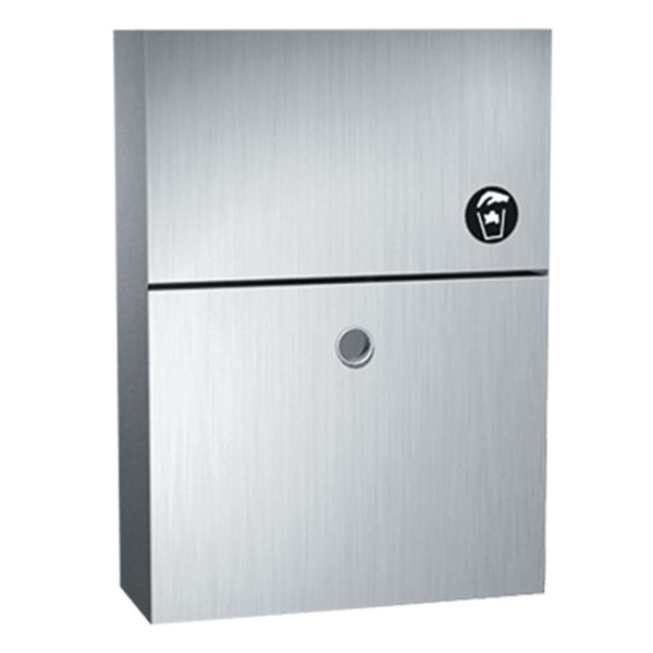 ASI Surface Mount Matte Black Sanitary Napkin and Tampon Disposal 085241