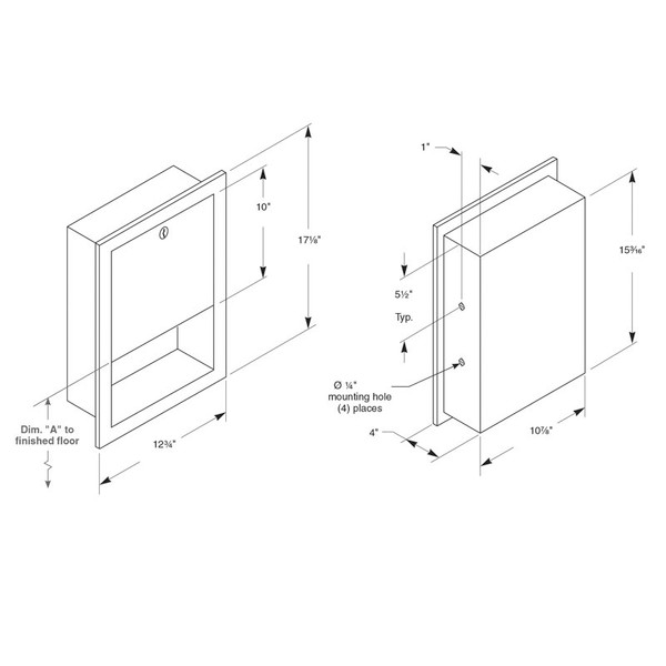 Bradley Stainless Steel Medium Capacity Paper Towel Dispenser 2441