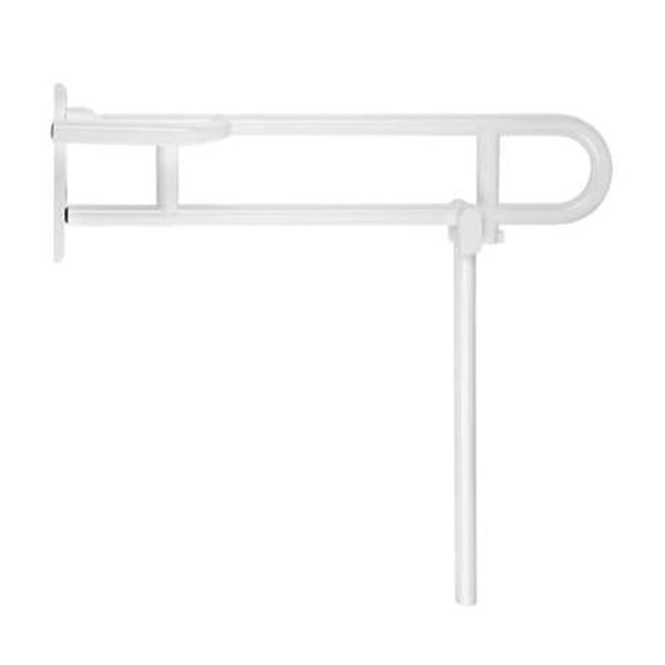 HEWI Nylon Swing Up Bariatric Toilet Grab Rail With Floor Support 801