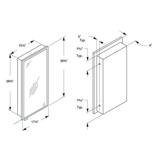 Bradley 2-Shelf Plastic Body Medicine Cabinet, CCS_Bradley-9661