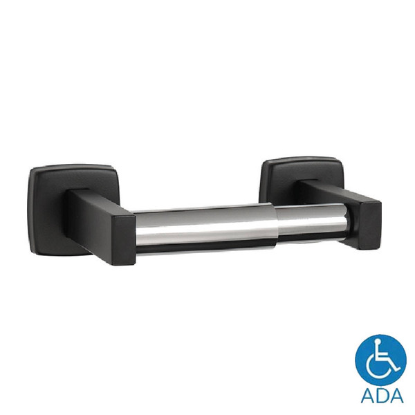 ASI 7305-2-41 Matte Black - Toilet Tissue Holder - Double - Powder Coated Stainless - Surface Mounted
