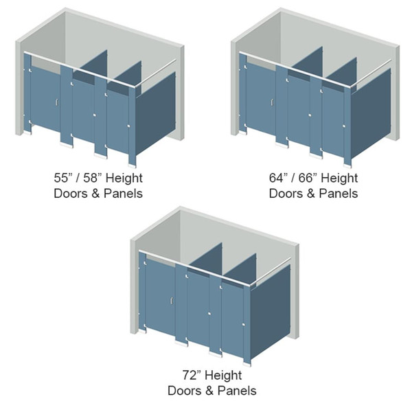 Bathroom Partitions - 1 Stall In Corner Left Hand