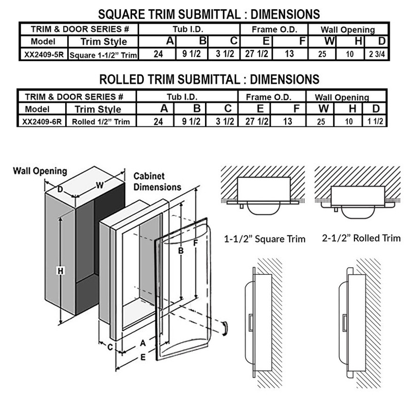  Semi-Recessed Fire Extinguisher Cabinet - Larsen Cameo Series Data 