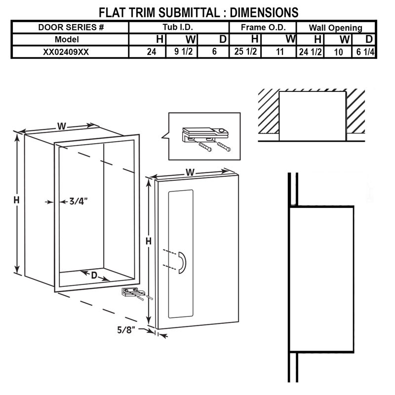 Recessed Fire Extinguisher Cabinet - Larsen Occult Series