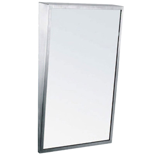 Gamco Stainless Steel Framed Fixed Tilt Mirror - Plate Glass