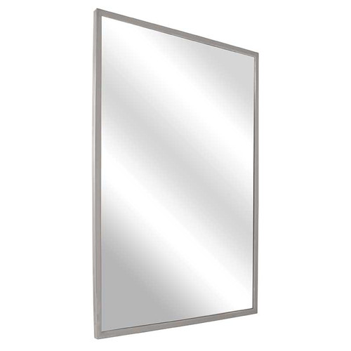 Stainless Steel Angle Frame Mirror with Shelf 0605 - Commercial Bathroom Mirror