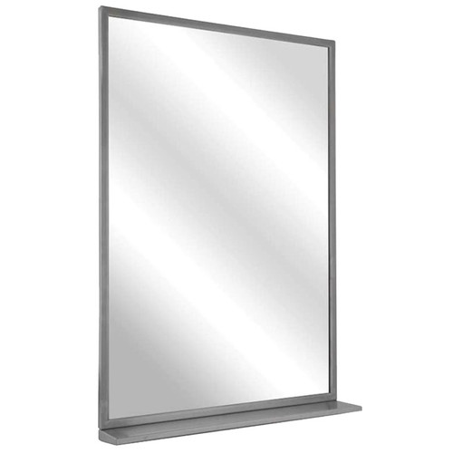 Bradley Stainless Steel Channel Frame Mirror with Shelf - Float Glass