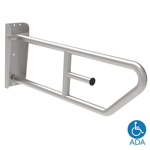Stainless Steel Swing Up Grab Bar with Toilet Tissue Holder - Bradley