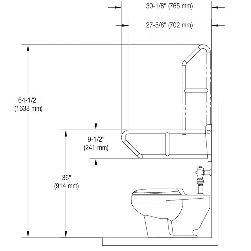 Bradley Stainless Steel Swing Up Grab Bar | ADA Compliant