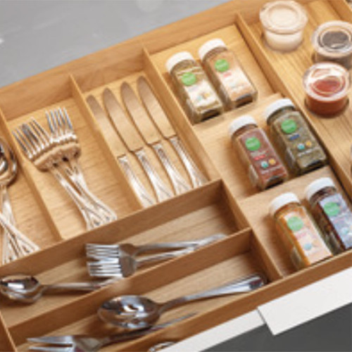 Hafele Fineline Large Wood Cutlery Organizer Drawer Insert 556.87.603