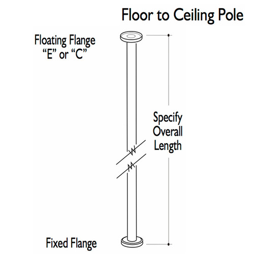 Custom Grab Bar Floor To Ceiling Pole 1 Floor 1 Ceiling 2 Flange