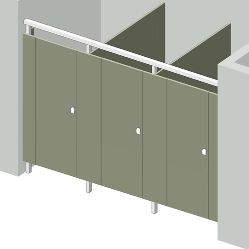 Designer Toilet Partitions 3 Stalls Between Walls Left Hand