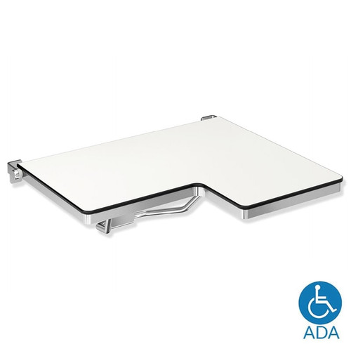 HEWI Stainless Steel Fold Up Shower Seat 26" L Shaped Series 900