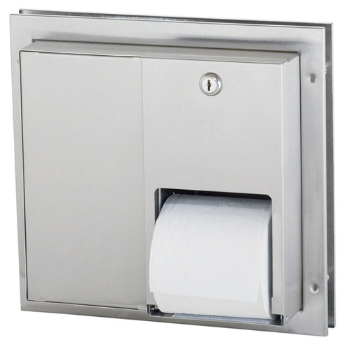 Bradley Partition Mount Stacked Dual Roll Toilet Tissue Dispenser 5422