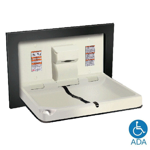 ASI Recessed Matte Black Stainless Steel Baby Changing Station 901841