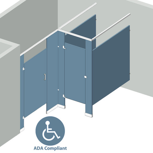 Bathroom Partitions 2 Stalls Alcove Left Hand Ada