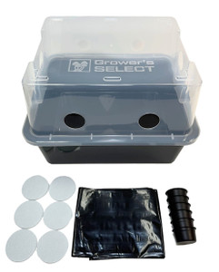 Grower's Select | MEDIUM Mushroom Monotub Fruiting Chamber with Filter Disks and Liner 44Q