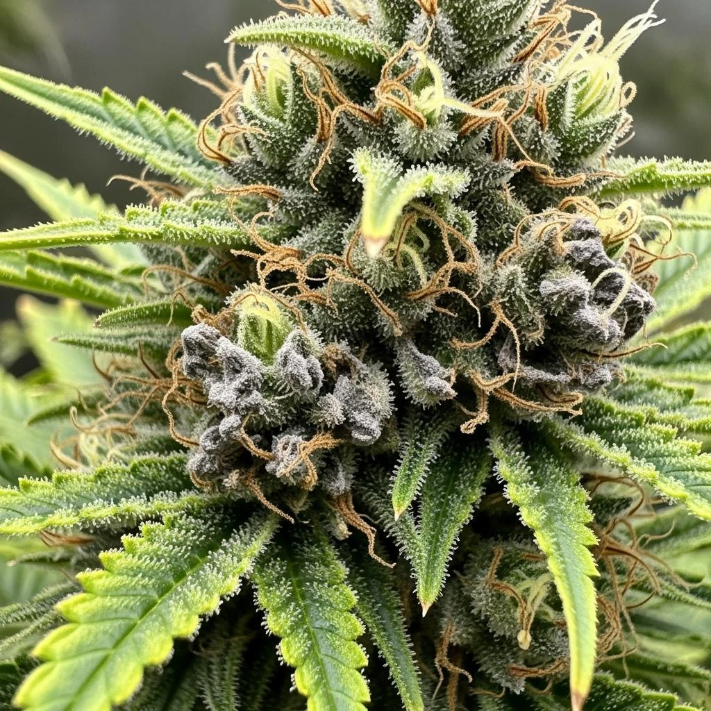 Bud rot botrytis on cannabis flower
