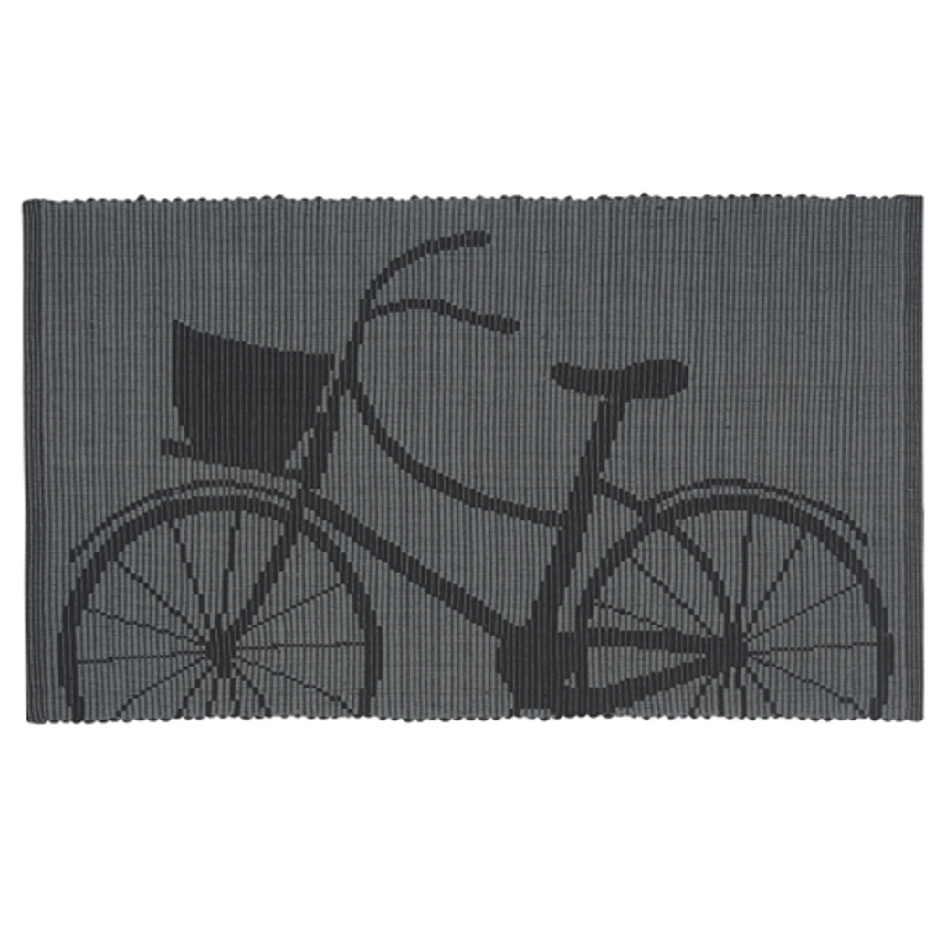 Black Grey Jacquard Bicycle Doormat