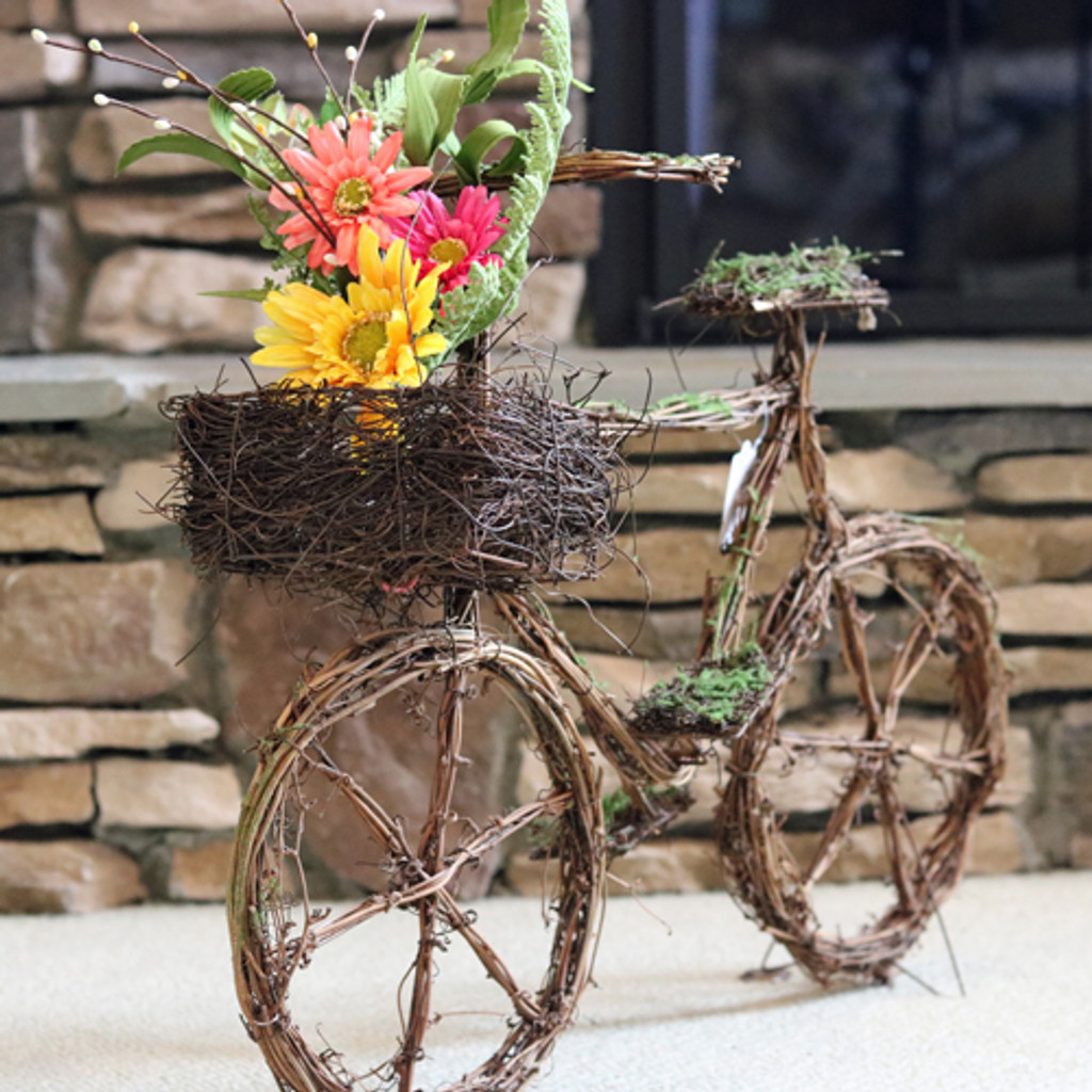 Twig Bicycle with Bouquet