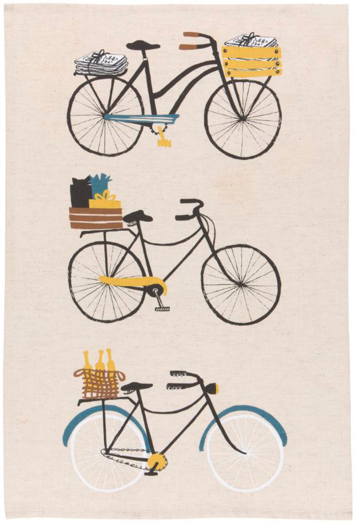 Bicycle  Cotton Linen Blend Dishtowel Set of 2